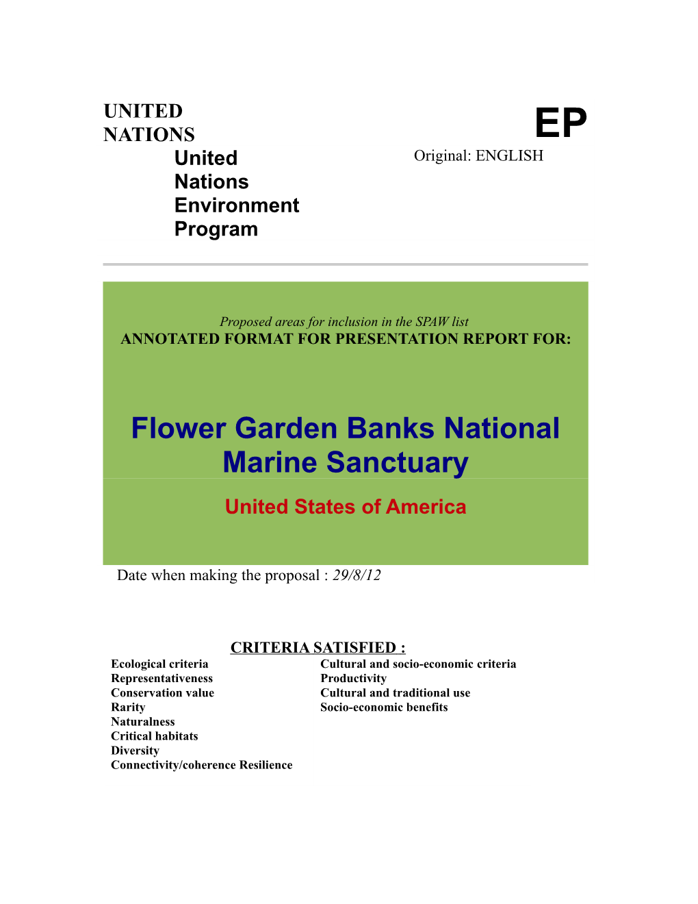 Flower Garden Banks National Marine Sanctuary United States of America