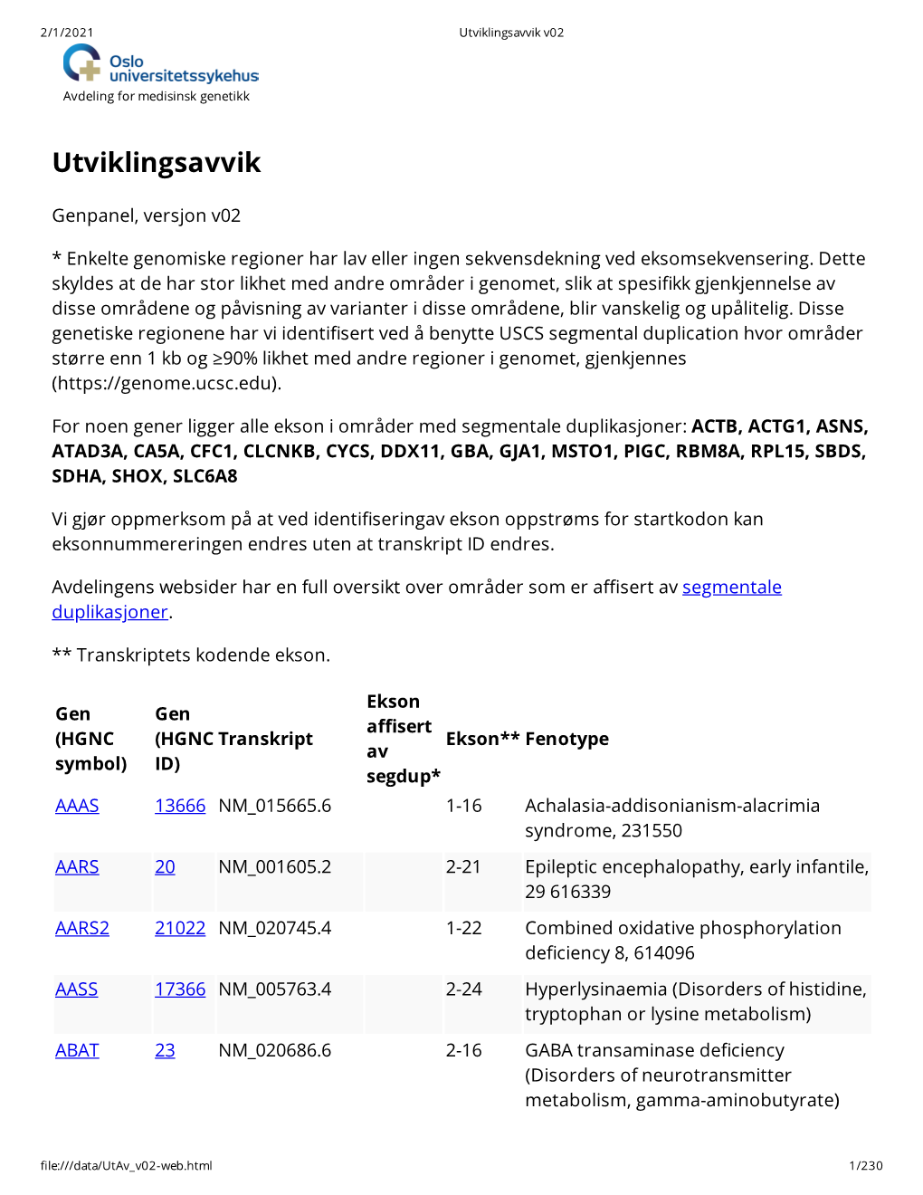 Utviklingsavvik V02