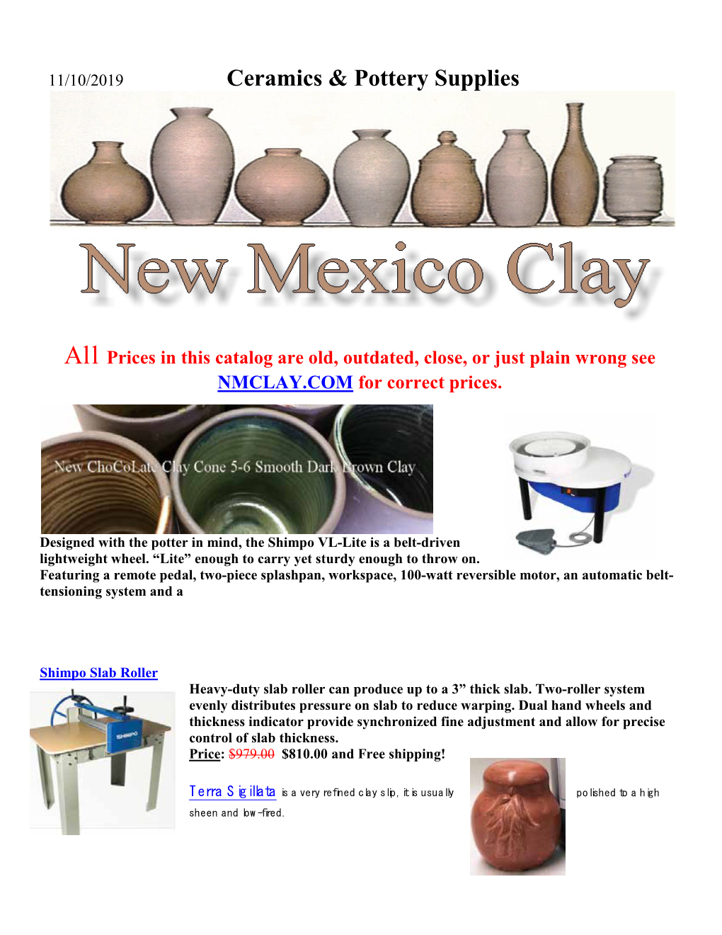 NMCLAY Catalog