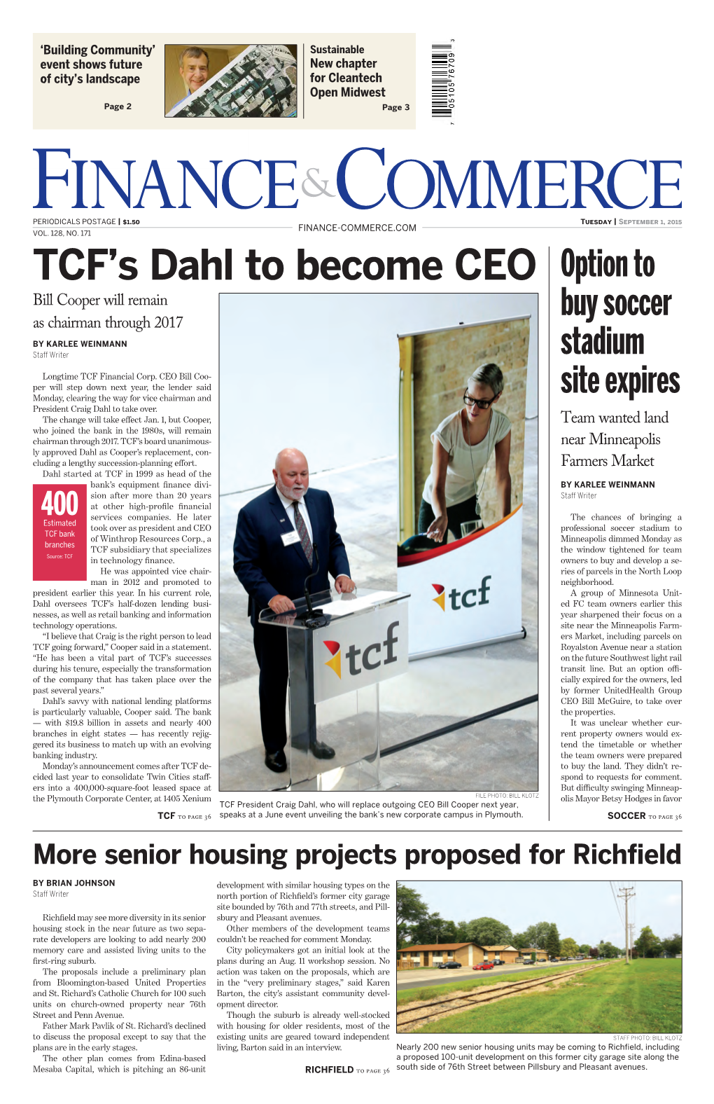 TCF's Dahl to Become