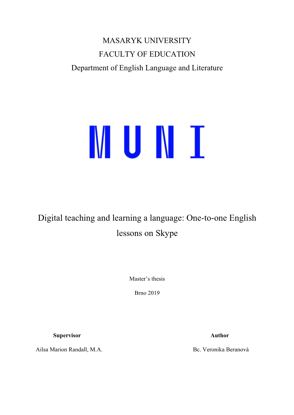 Digital Teaching and Learning a Language: One-To-One English Lessons on Skype