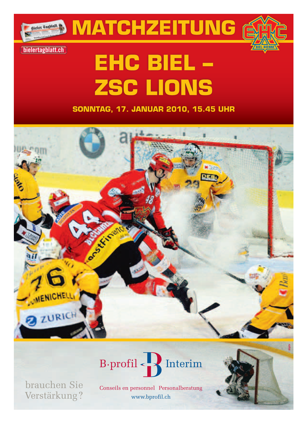 EHC BIEL – Zsc Lions Sonntag, 17
