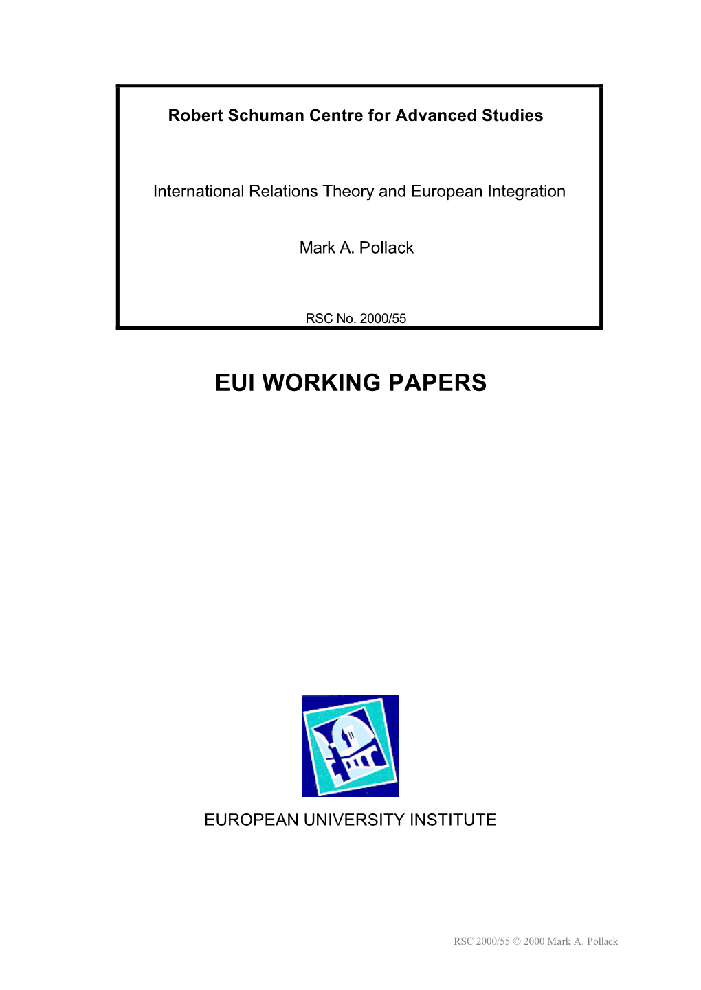 Eui Working Papers