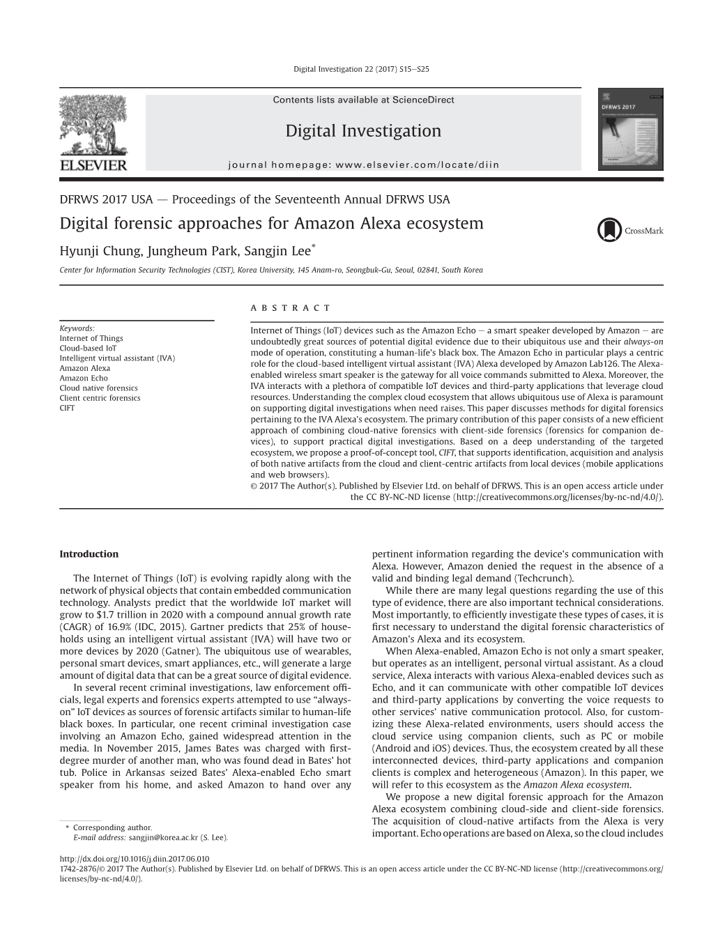 Digital Forensic Approaches for Amazon Alexa Ecosystem