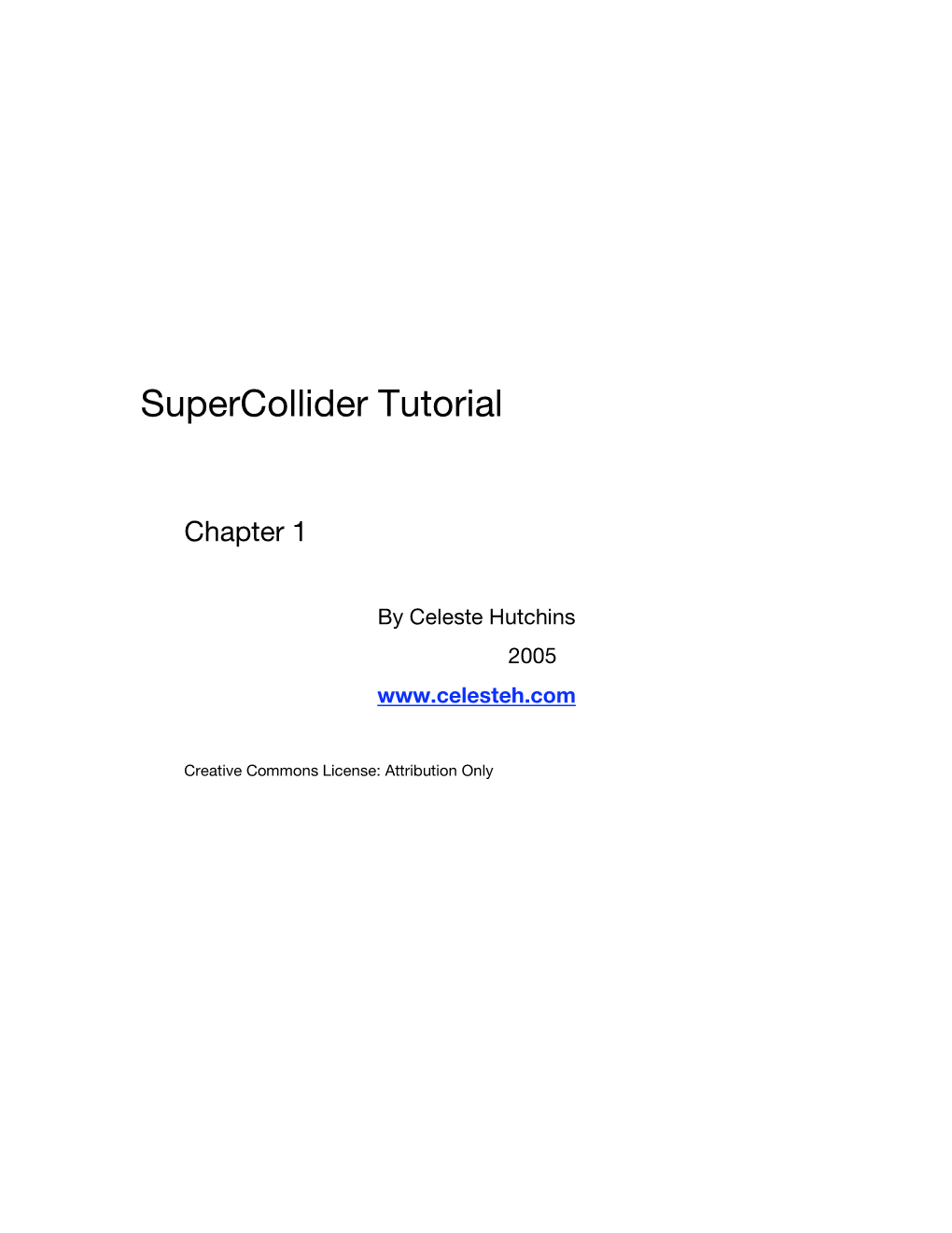 Supercollider Tutorial