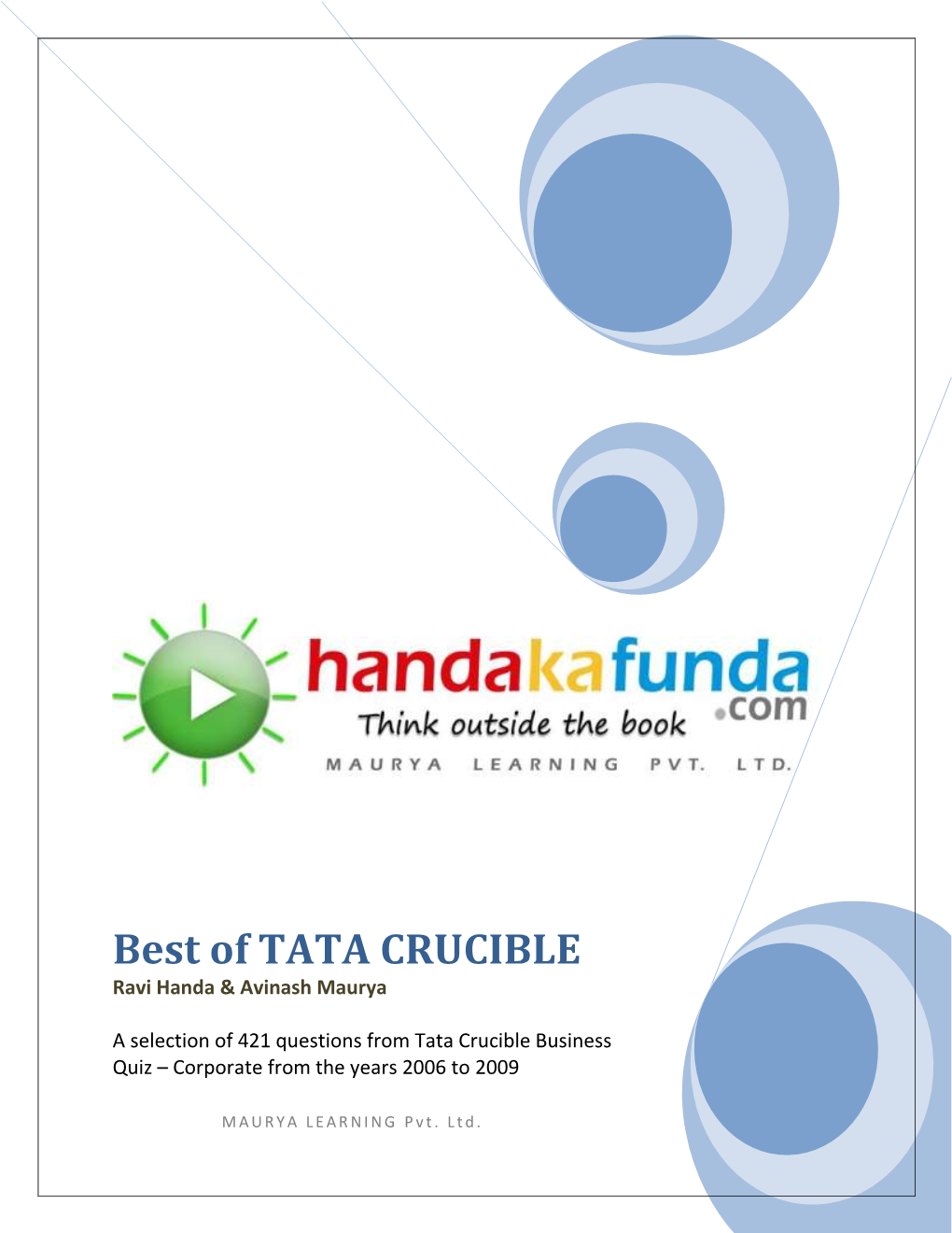 Best of TATA CRUCIBLE Ravi Handa & Avinash Maurya