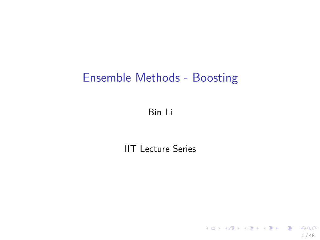 Ensemble Methods - Boosting