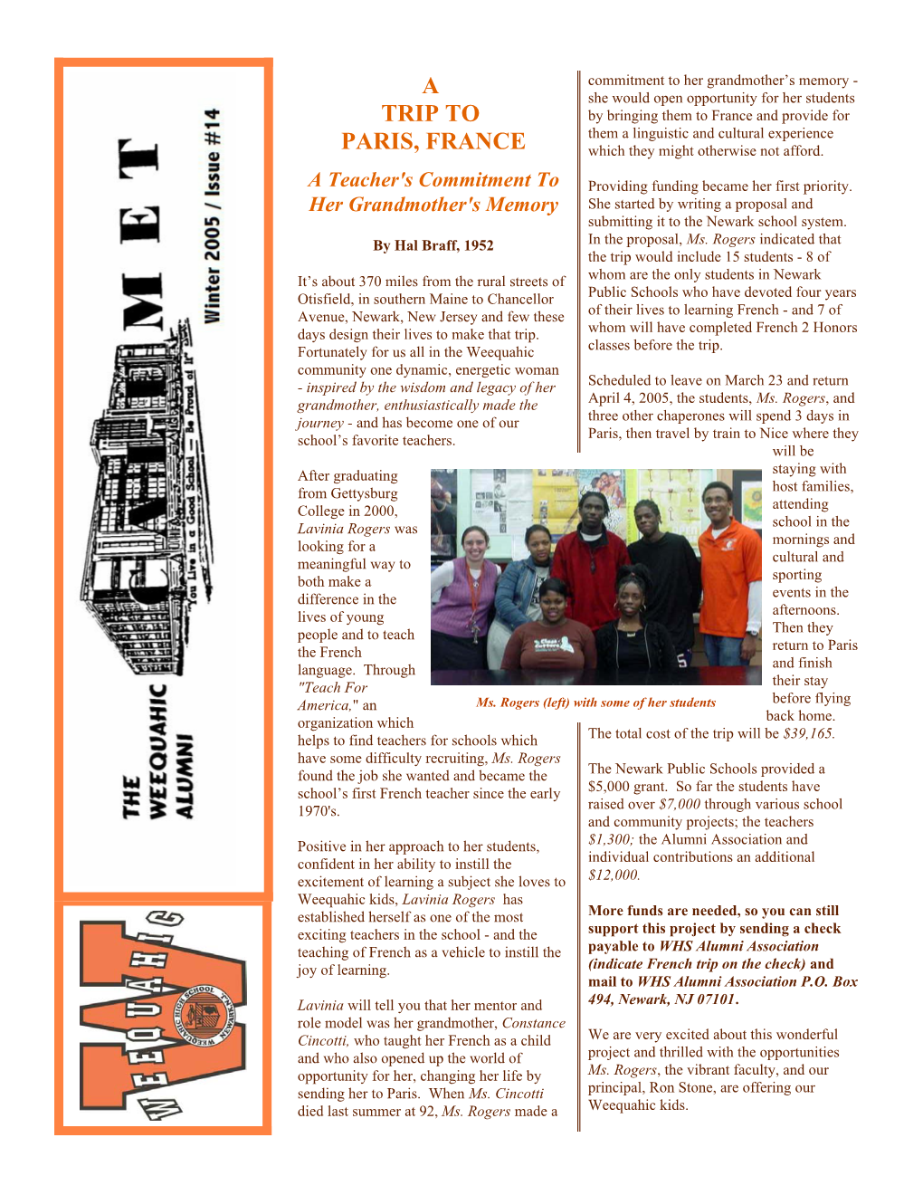 14-Weequahic Newsletter Winterl 2004