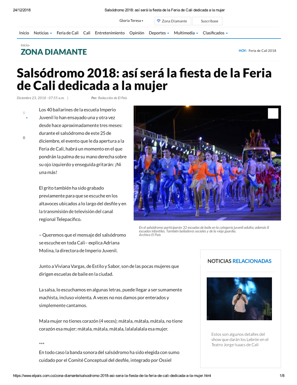 Salsódromo 2018: Así Será La Esta De La Feria De Cali Dedicada a La Mujer