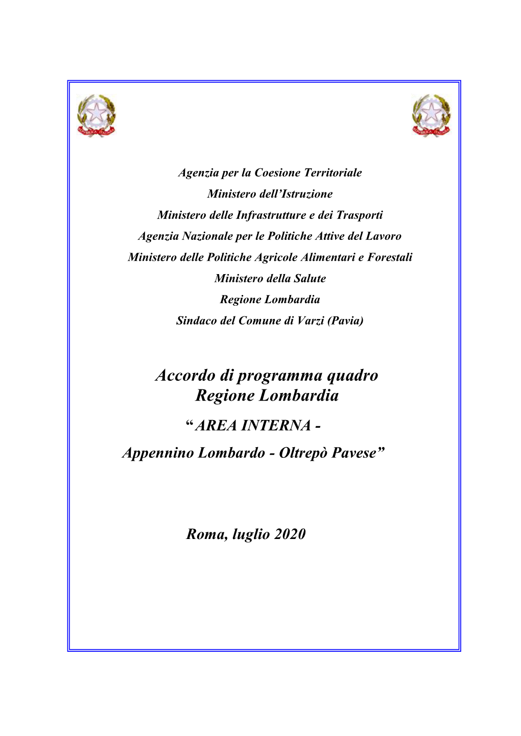 Accordo Di Programma Quadro Regione Lombardia