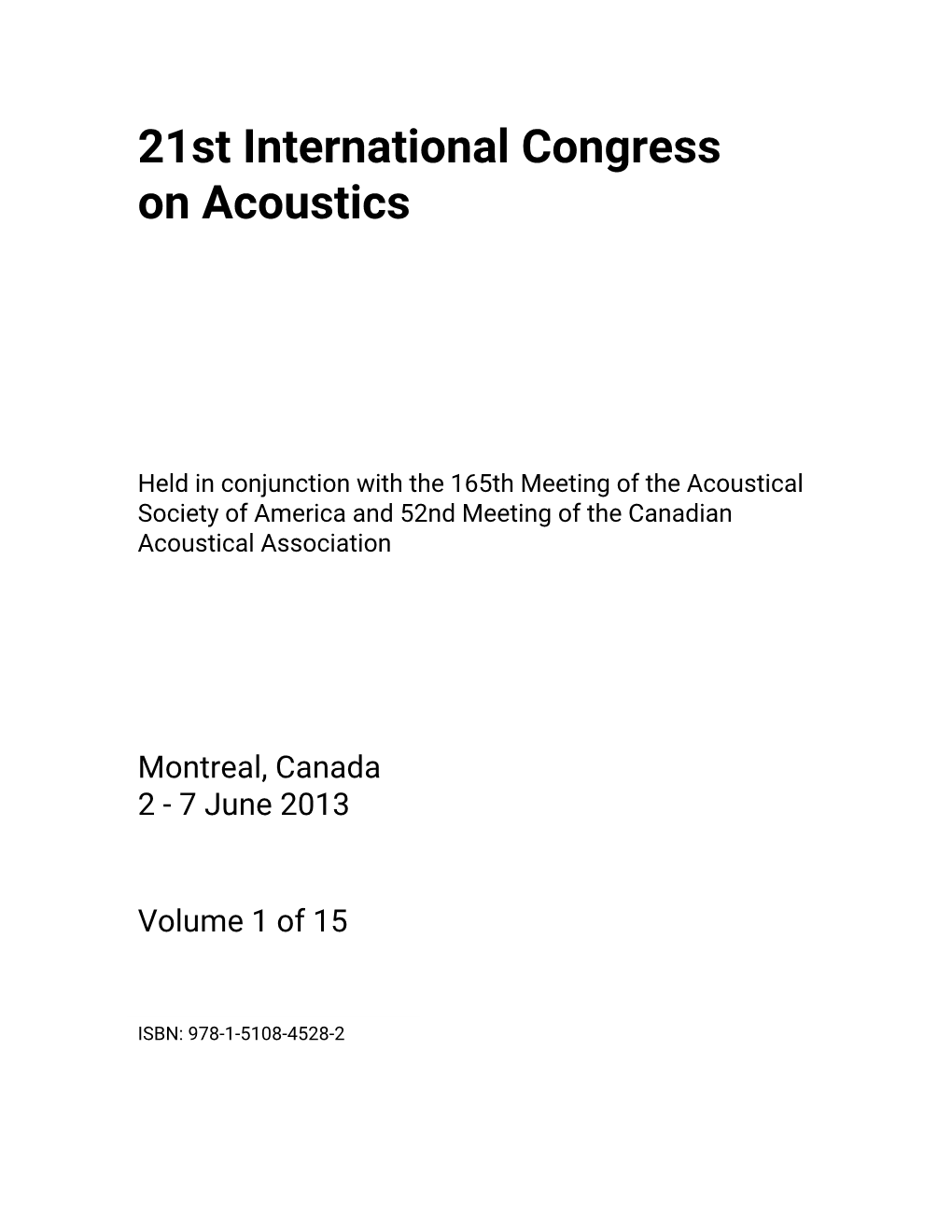 21St International Congress on Acoustics