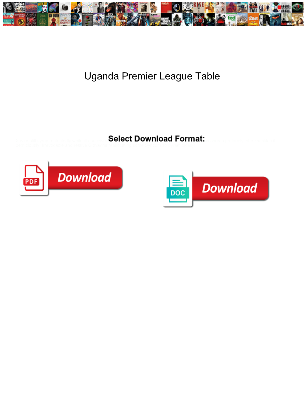 Uganda Premier League Table
