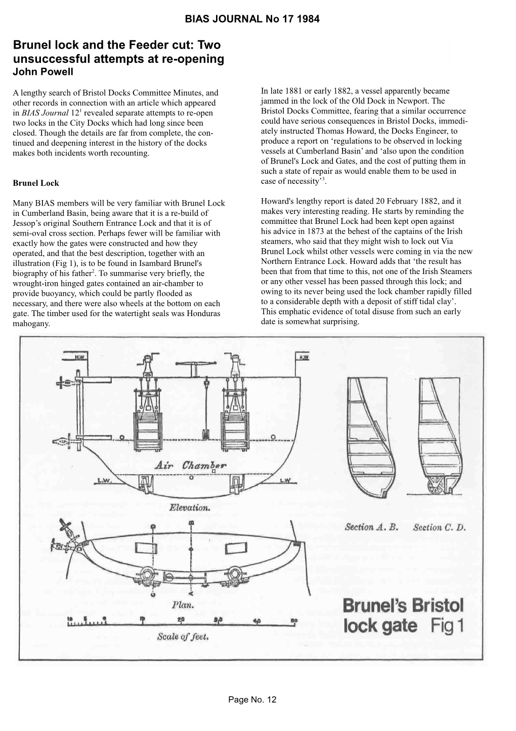 Brunel Lock and the Feeder Cut: Two Unsuccessful Attempts at Re-Opening John Powell