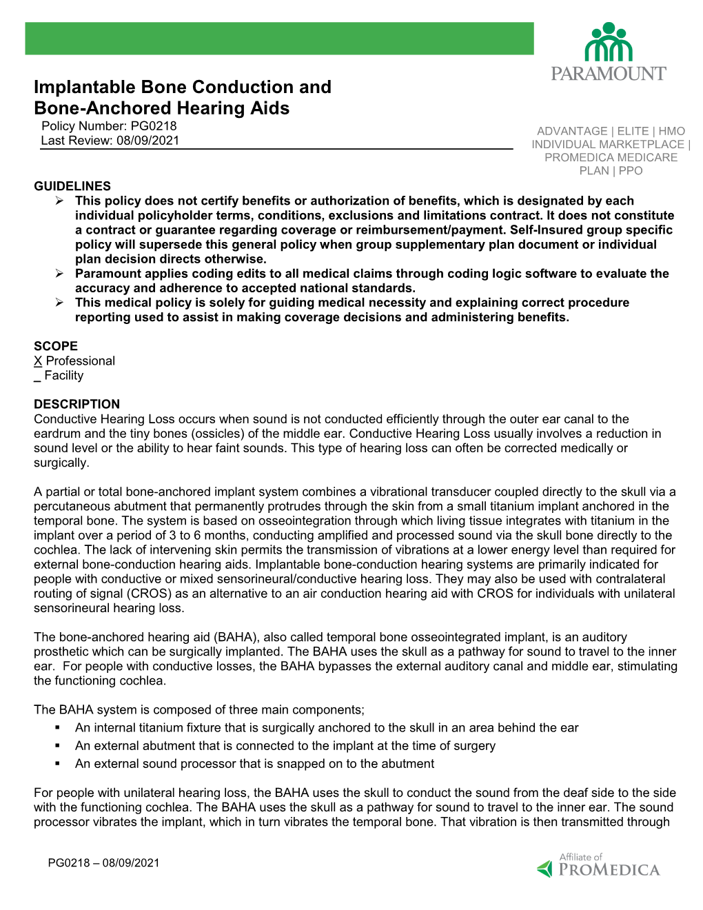 PG0218 ADVANTAGE | ELITE | HMO Last Review: 08/09/2021