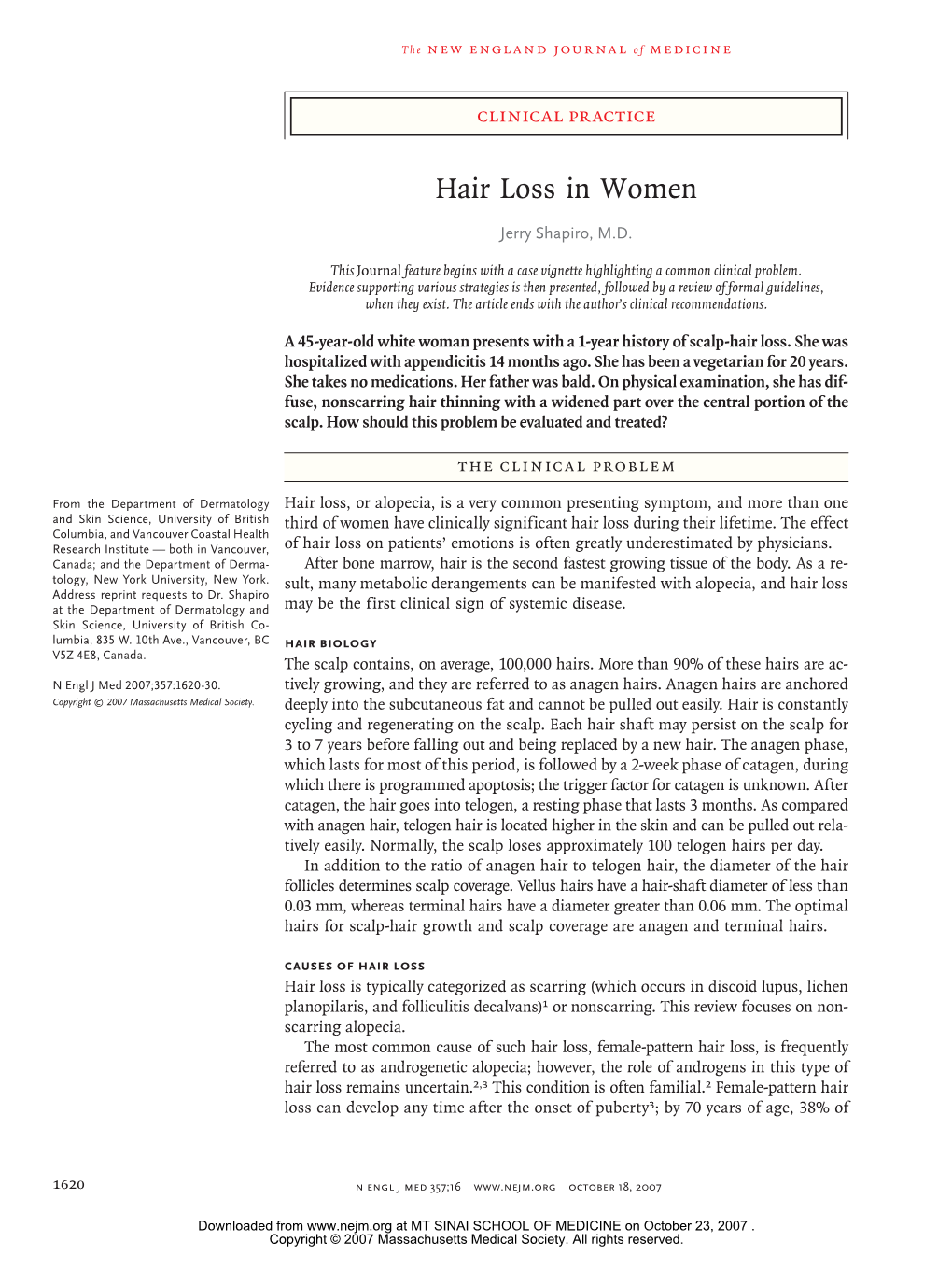 Hair Loss in Women