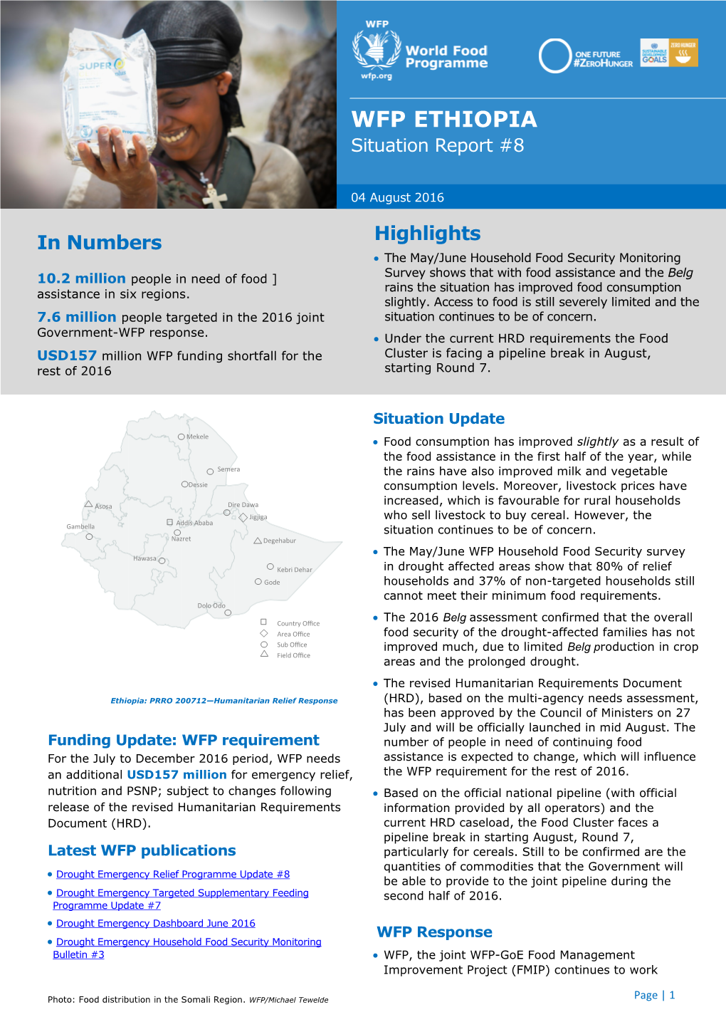 WFP ETHIOPIA Situation Report #8
