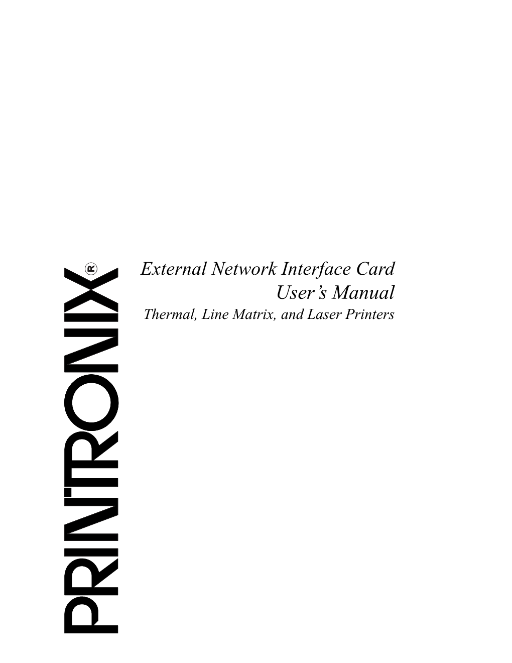 External Network Interface Card User's Manual
