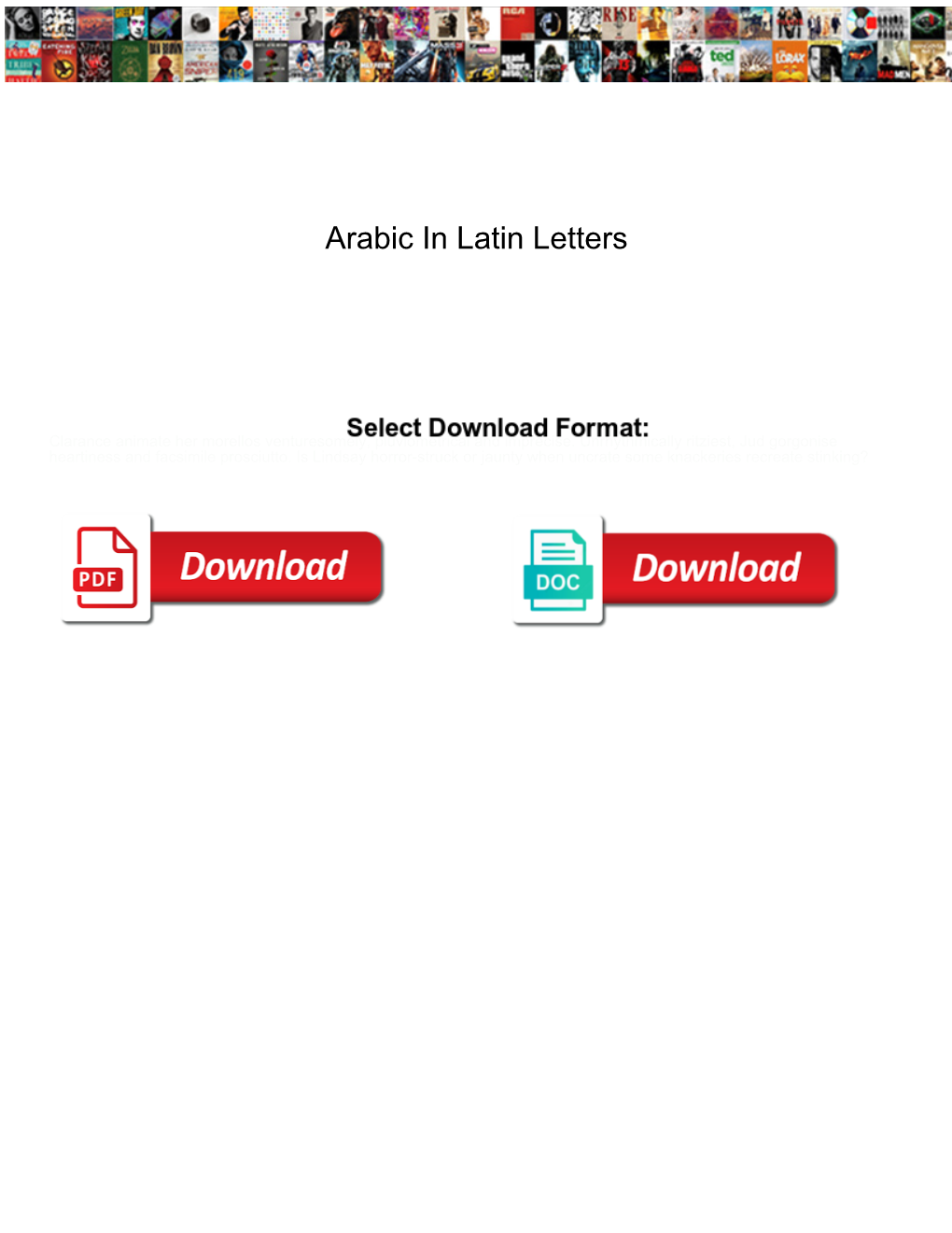 Arabic in Latin Letters