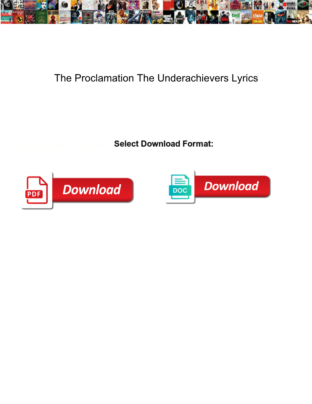 The Proclamation the Underachievers Lyrics