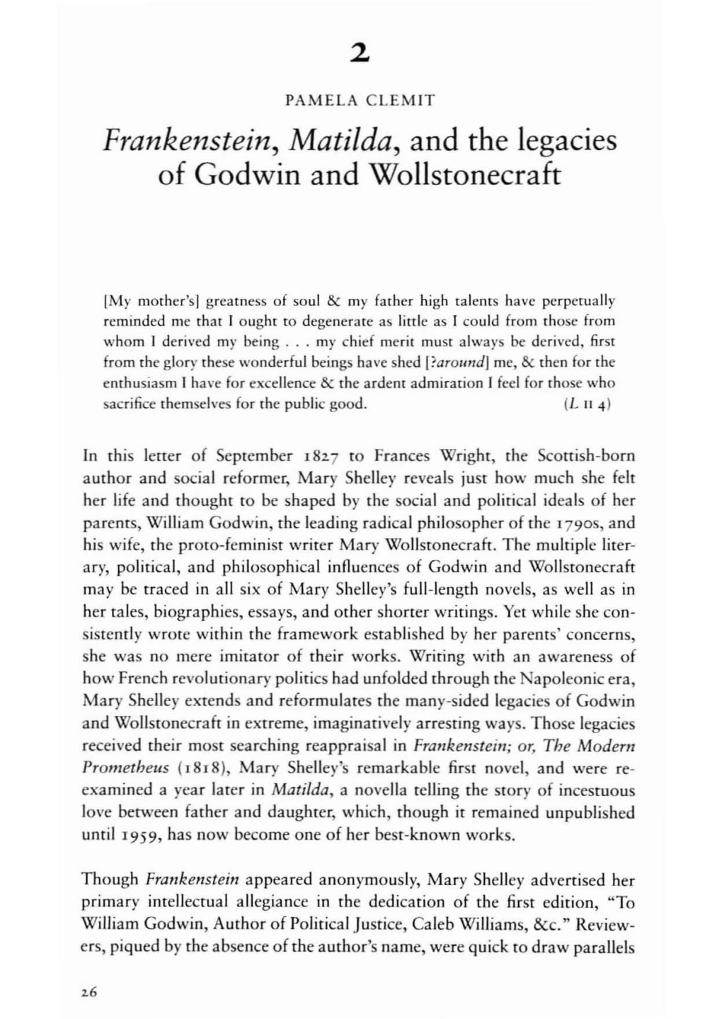 Of Godwin and Wollstonecraft