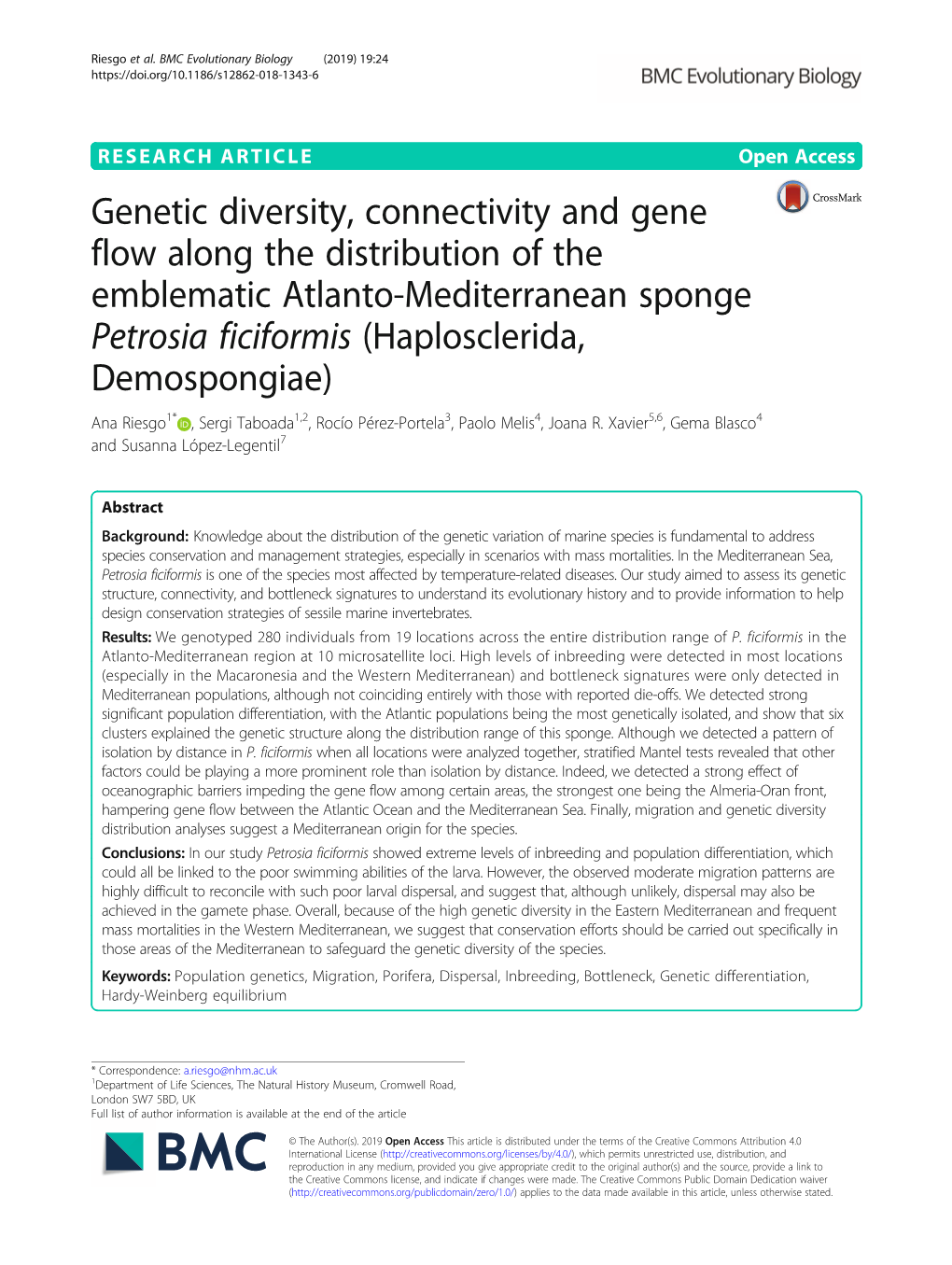 Genetic Diversity, Connectivity and Gene Flow Along the Distribution Of