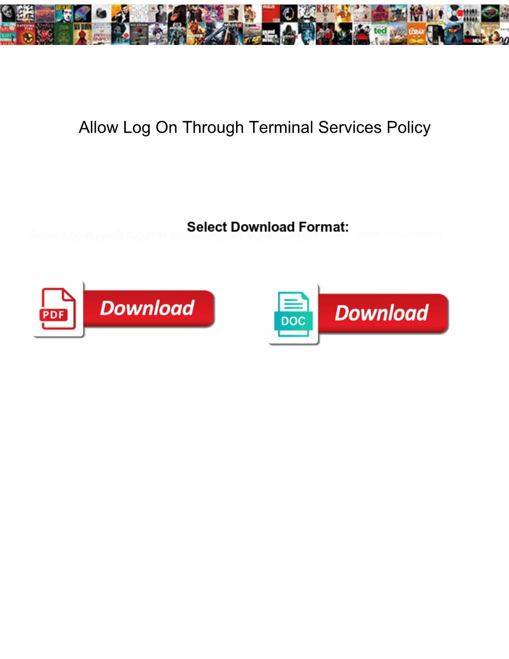 Allow Log on Through Terminal Services Policy