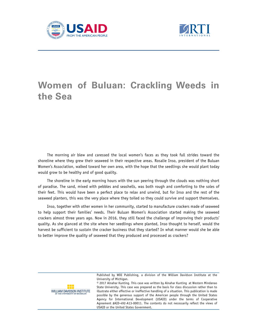 Women of Buluan: Crackling Weeds in the Sea
