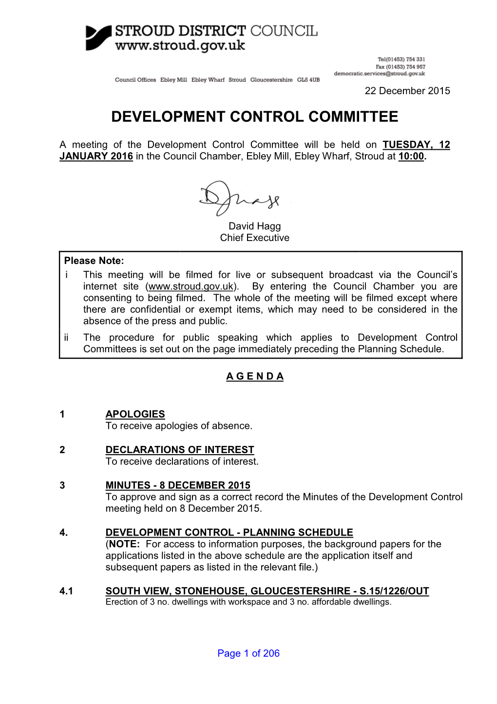 Development Control Committee