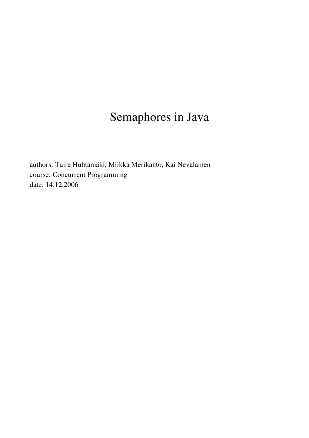 Semaphores in Java