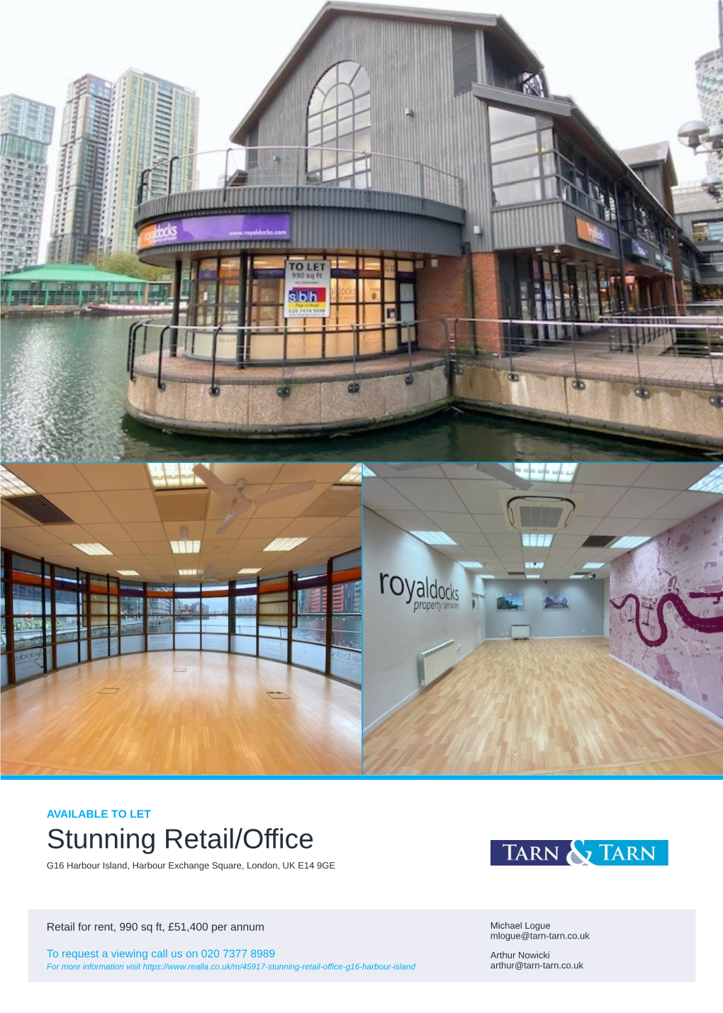 Stunning Retail/Office G16 Harbour Island, Harbour Exchange Square, London, UK E14 9GE