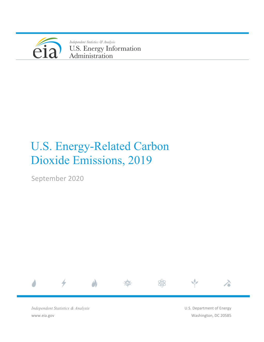 U.S. Energy-Related Carbon Dioxide Emissions, 2019 September 2020