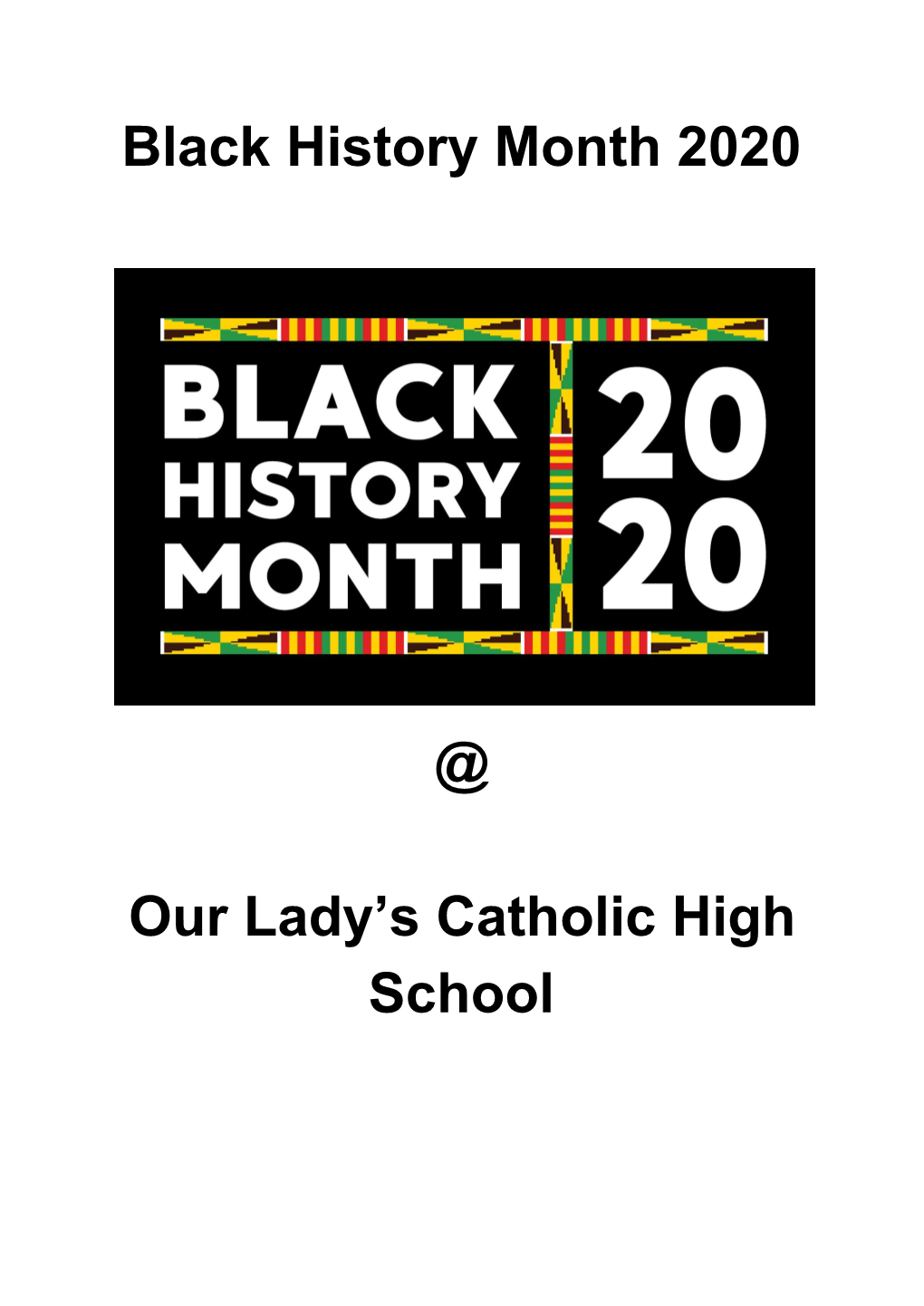 Black History Month Booklet