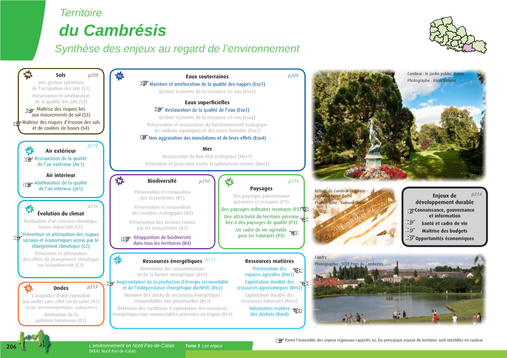 Du Cambrésis Synthèse Des Enjeux Au Regard De L’Environnement