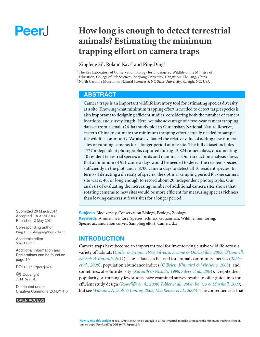 Estimating the Minimum Trapping Effort on Camera Traps