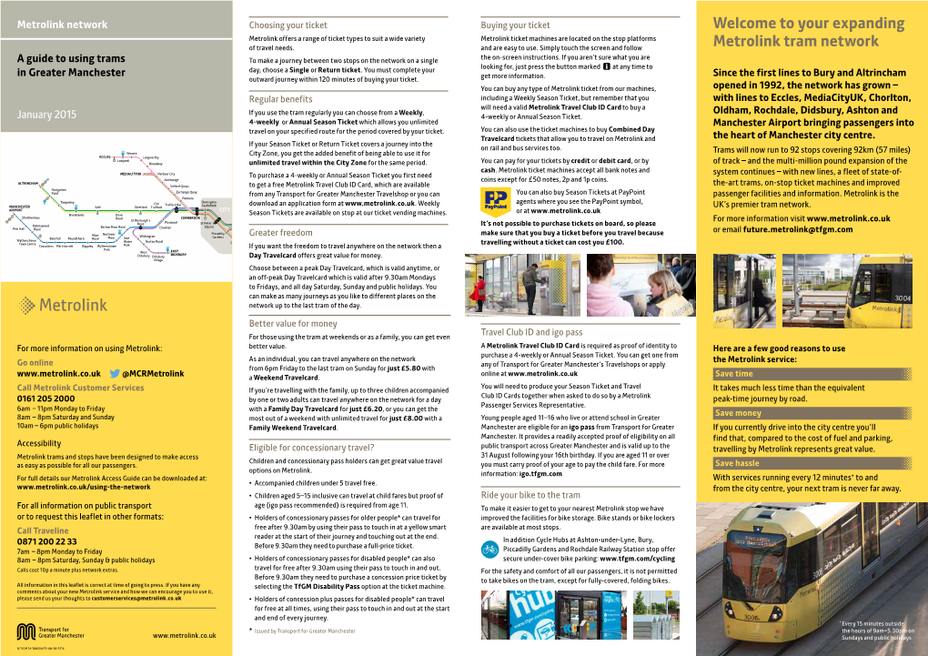 Your Expanding Metrolink Tram Network