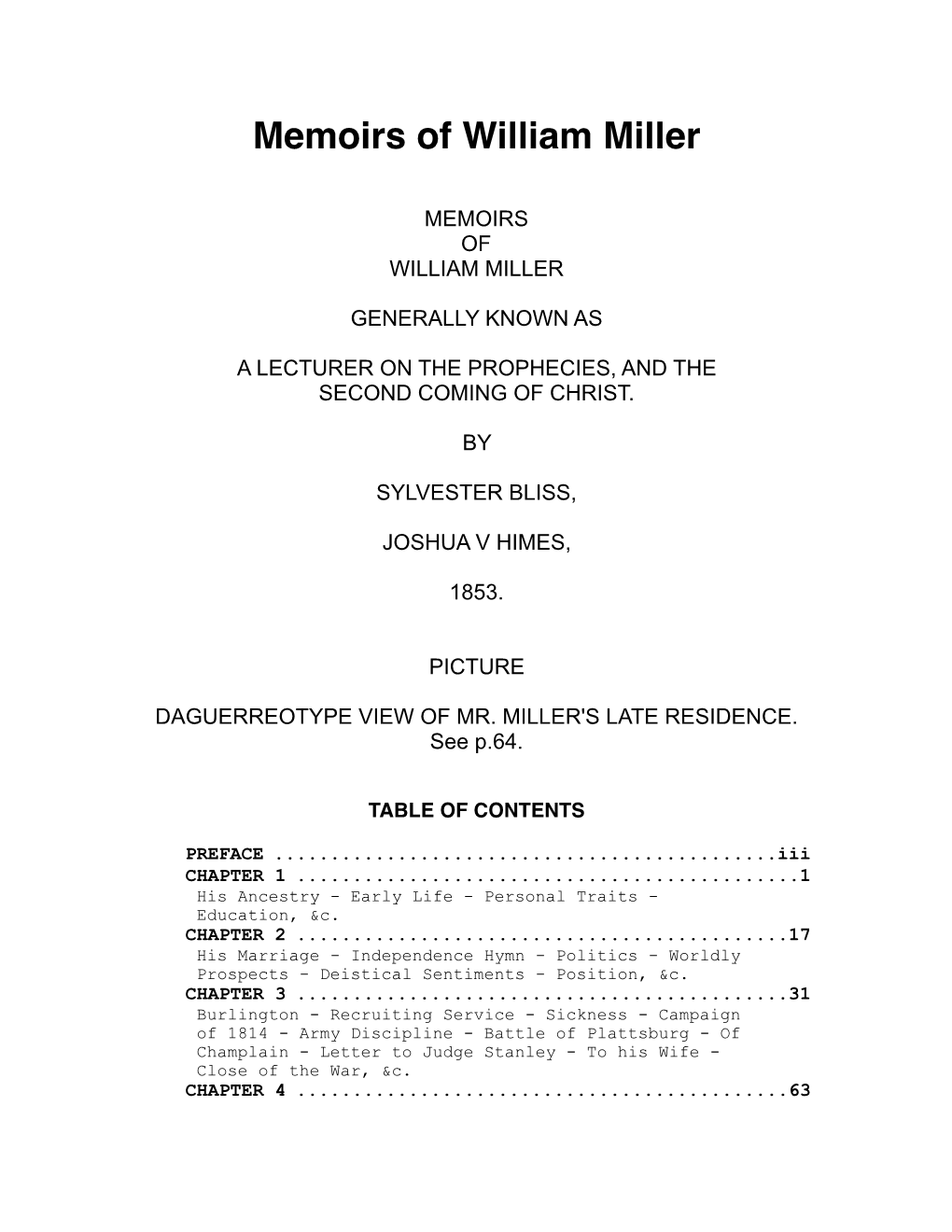 Bliss – Memoirs of William Miller.Pdf