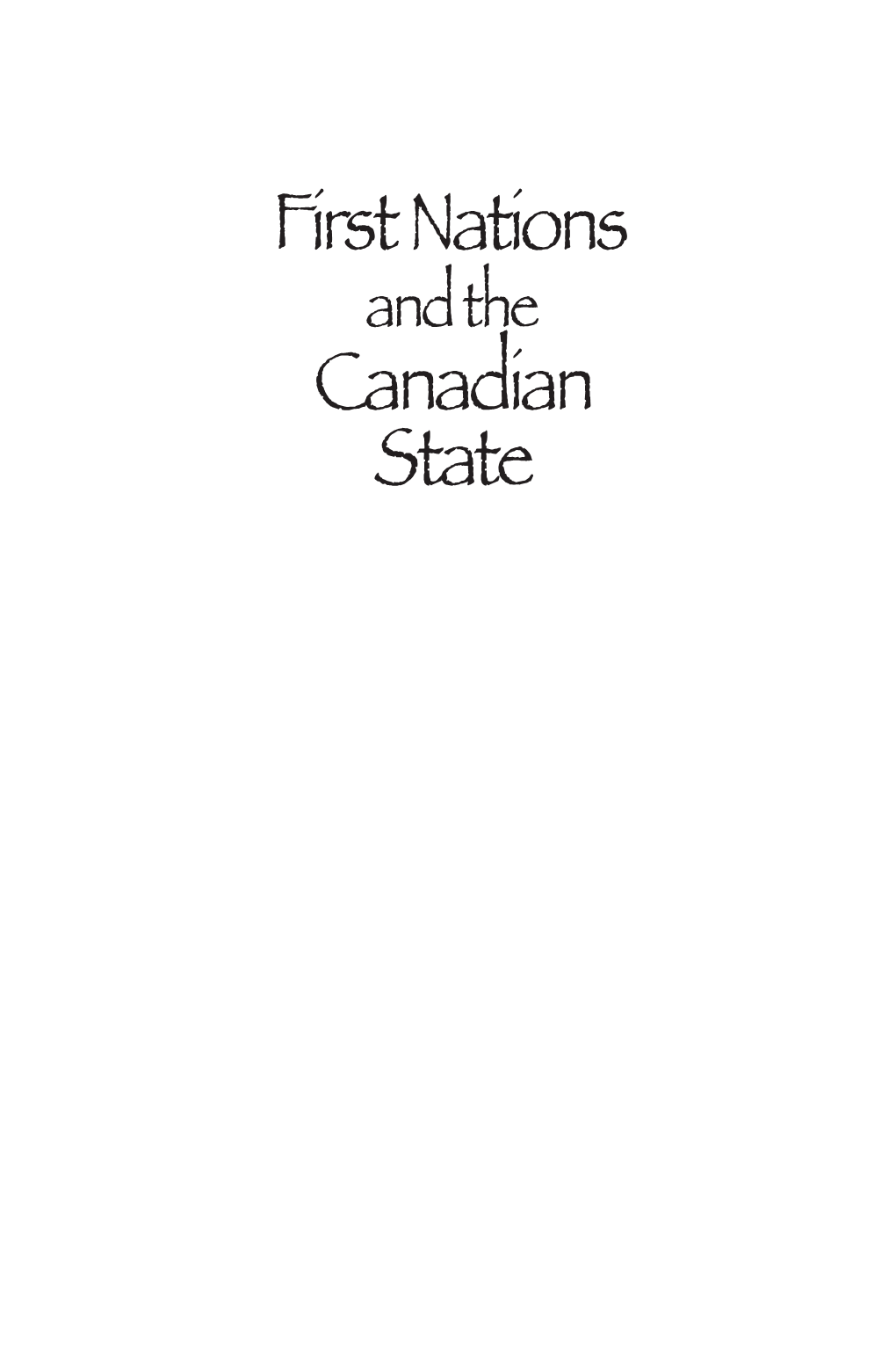 First Nations Canadian State