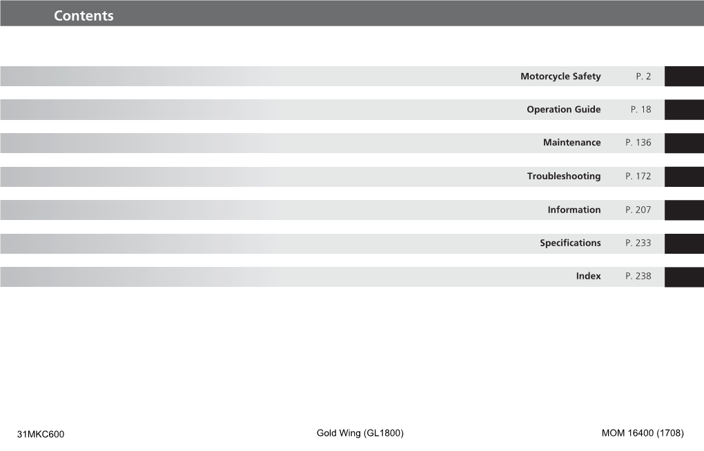 2018 Gold Wing (GL1800) Owner's Manual