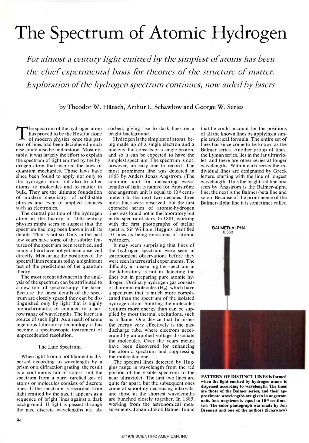 The Spectrum of Atomic Hydrogen