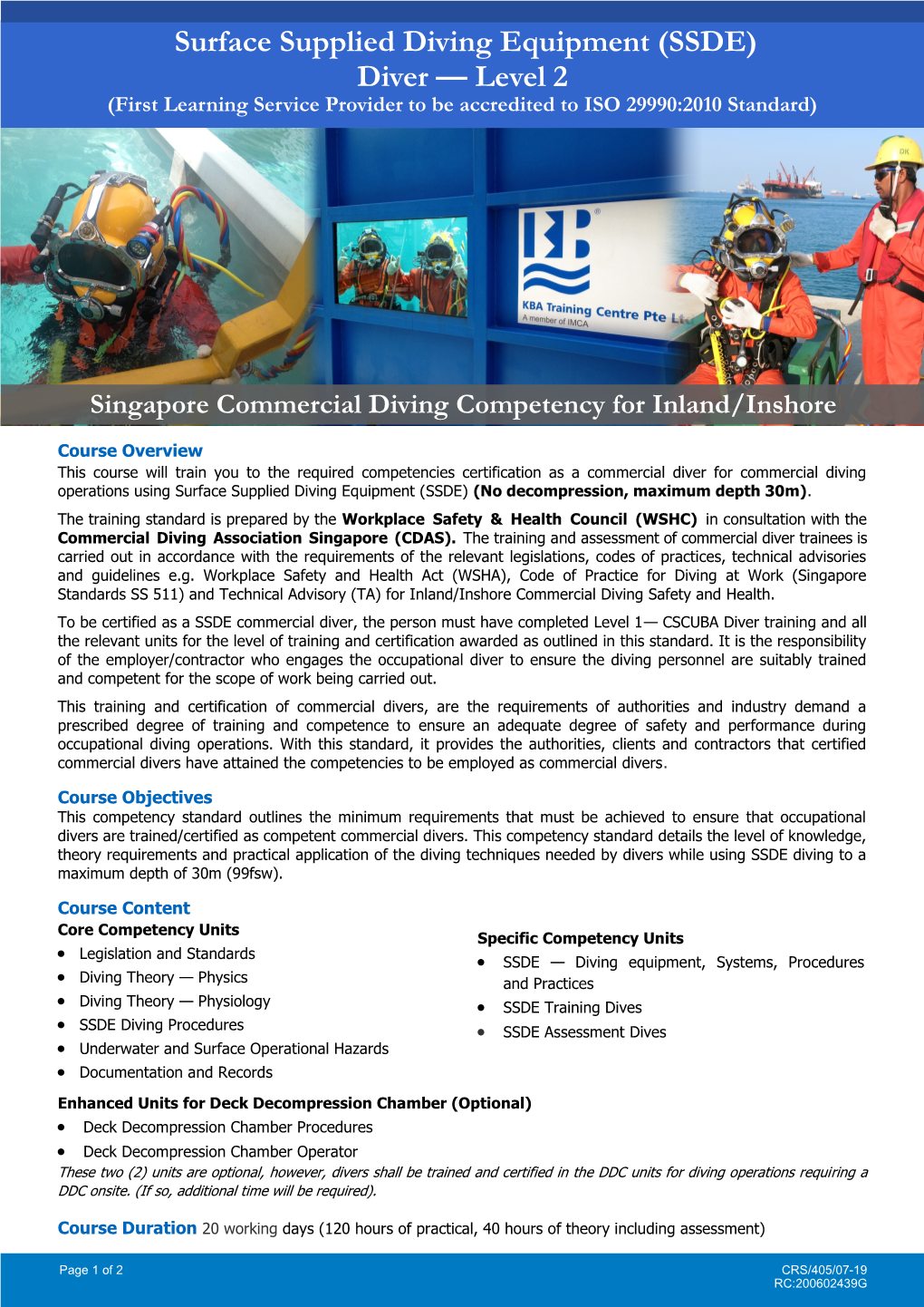 Surface Supplied Diving Equipment (SSDE) Diver — Level 2