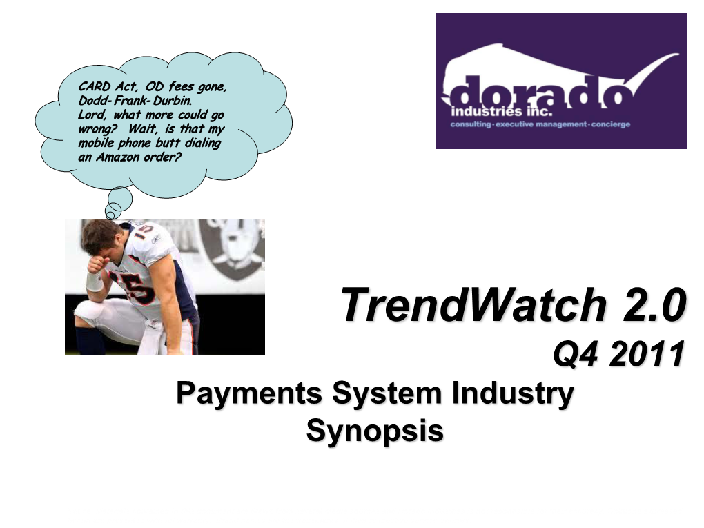 Trendwatch 2.0 Q4 2011 Payments System Industry Synopsis