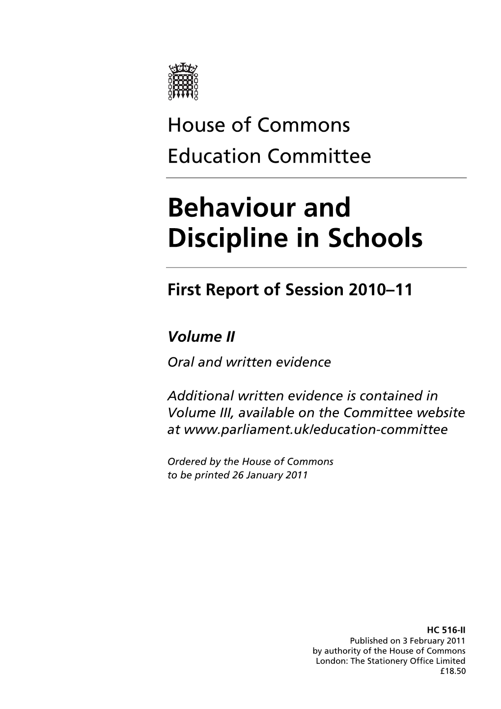 Behaviour and Discipline in Schools