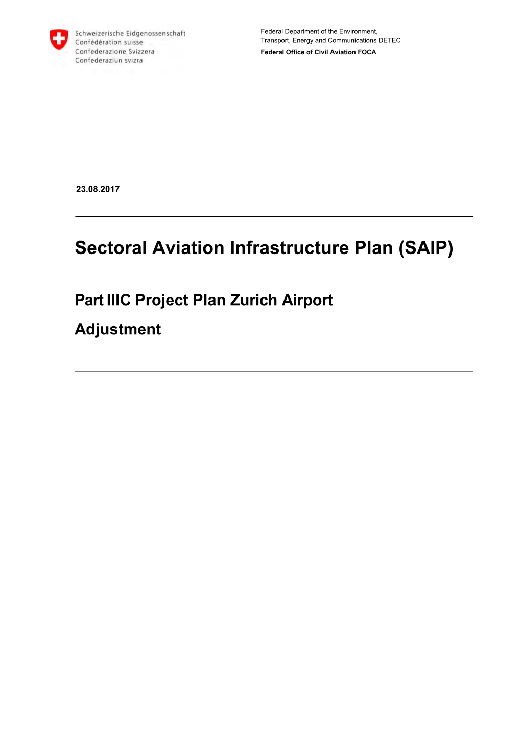 Sectoral Aviation Infrastructure Plan (SAIP)