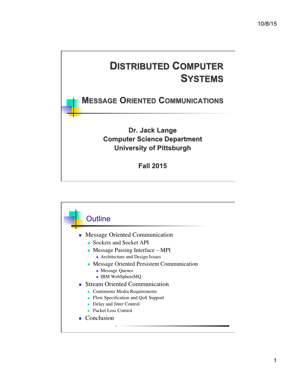 Distributed Computer Systems