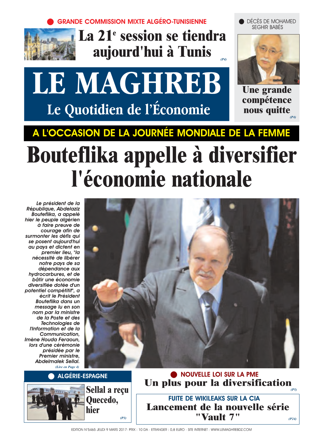 Bouteflika Appelle À Diversifier L'économie Nationale