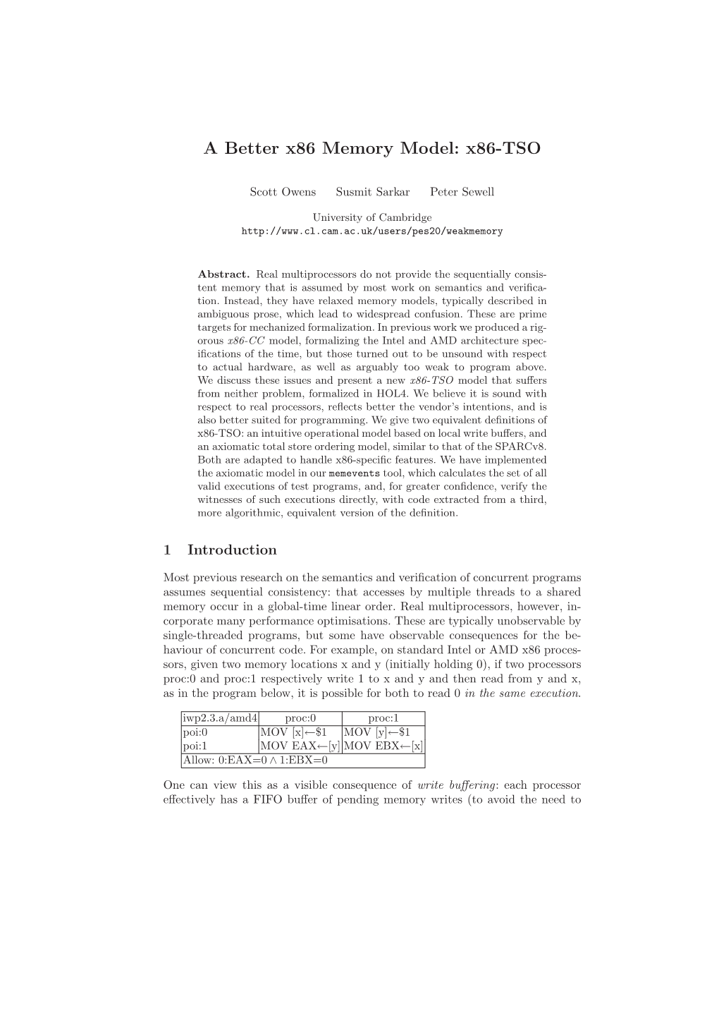 A Better X86 Memory Model: X86-TSO