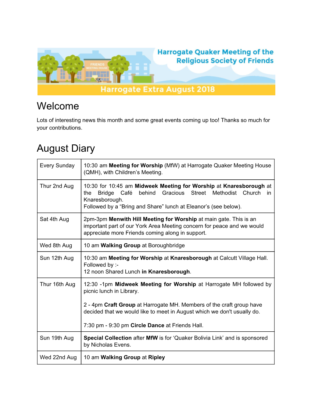 August Diary