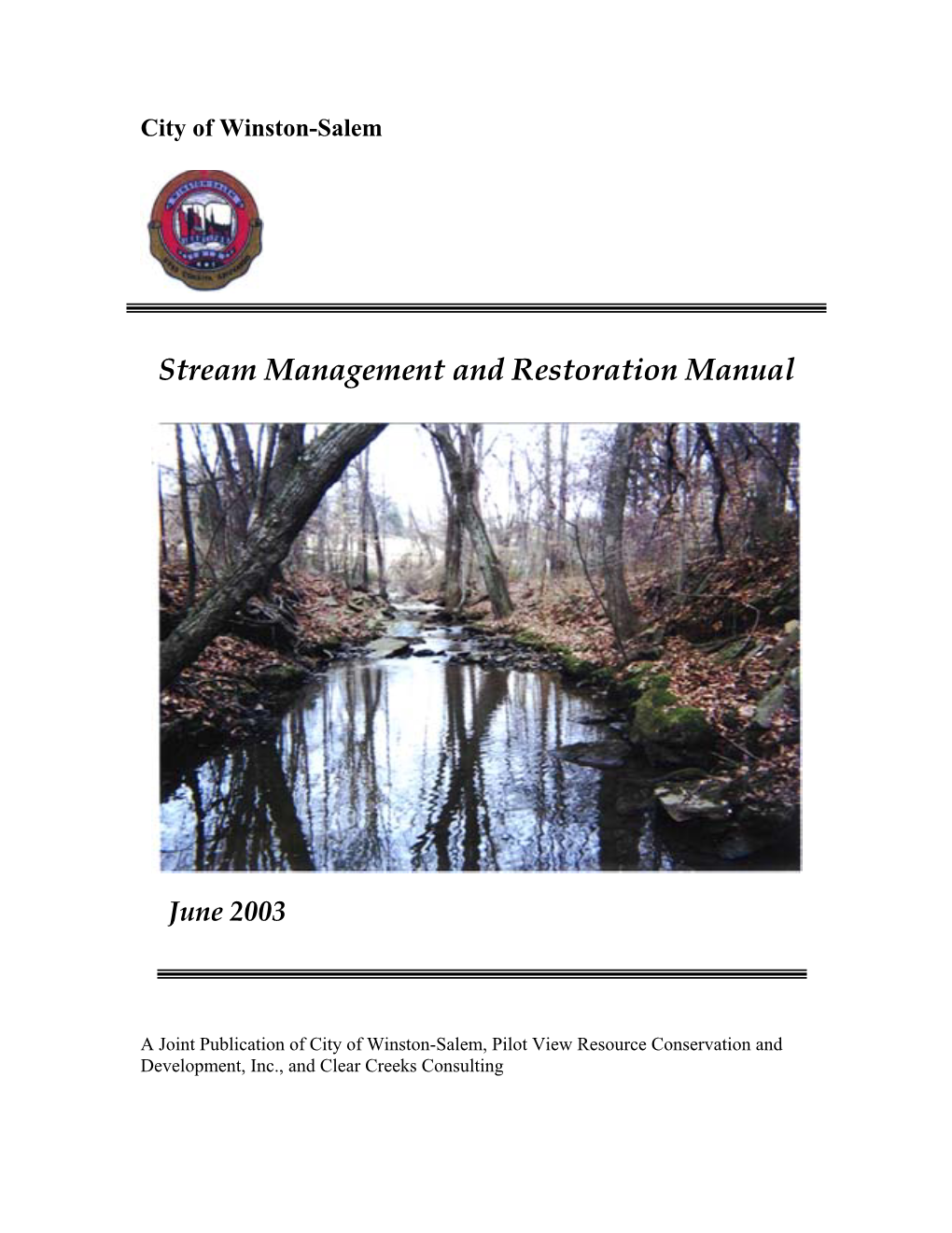 Stream Management and Restoration Manual