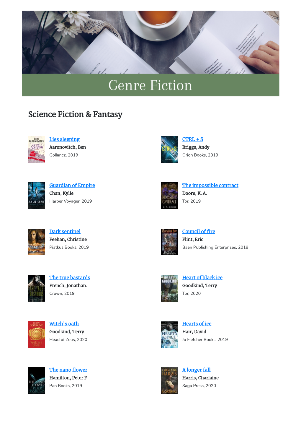 Science Fiction & Fantasy