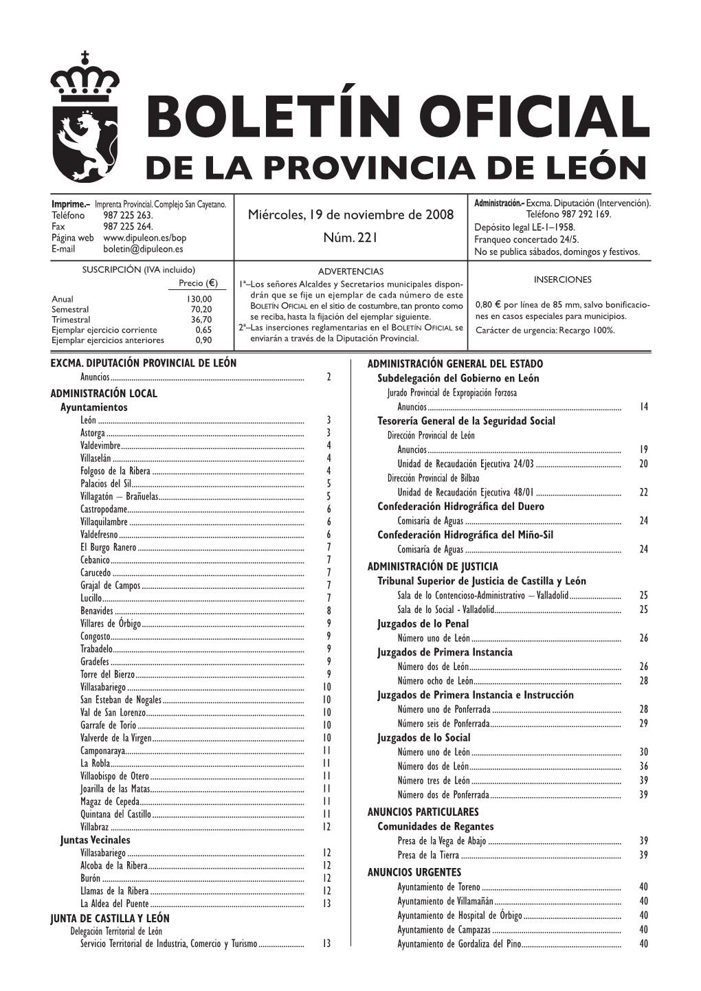 BOLETÍN OFICIAL DE LA PROVINCIA DE LEÓN Imprime.– Imprenta Provincial